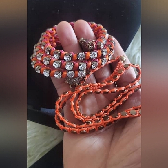 Red and Silver Tone Fashion Magnetic Necklace and Bracelet.🌴 - Picture 3 of 10